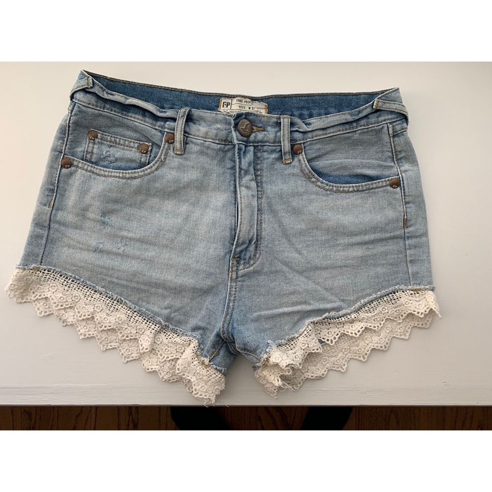 Free People Lace Trim Shorts